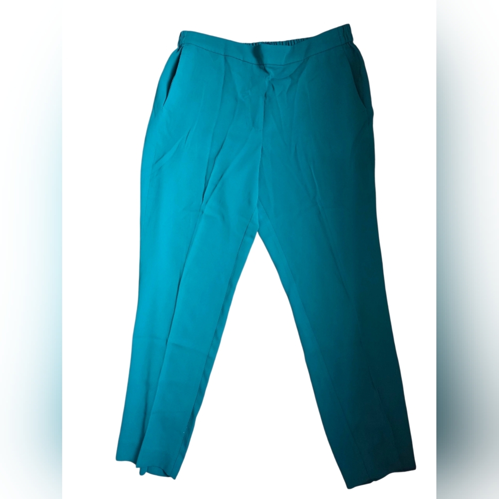 NWT J. Crew Teal Jamie Pull-On Elastic Waist Ankle Pants Pockets Size 14T